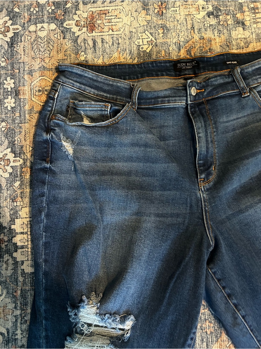 Judy Blue Brett Distressed Dad Jeans. - Picture 7 of 15